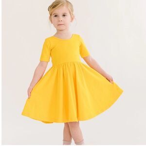 Alice + Ames Lemon Short Sleeve Ballet Twirl Dress Sz 7